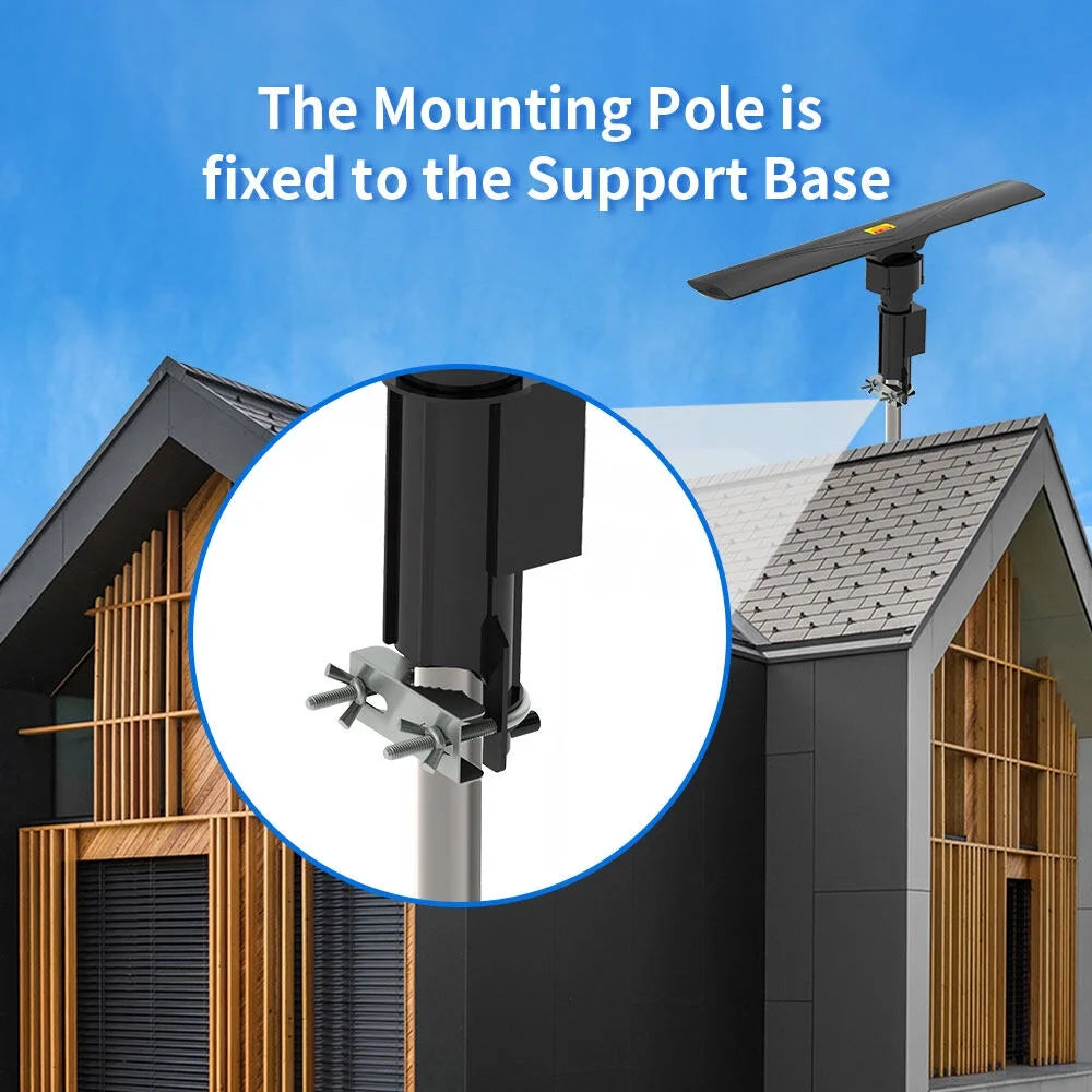 Military Style HD TV Antenna with 360° Remote Rotation