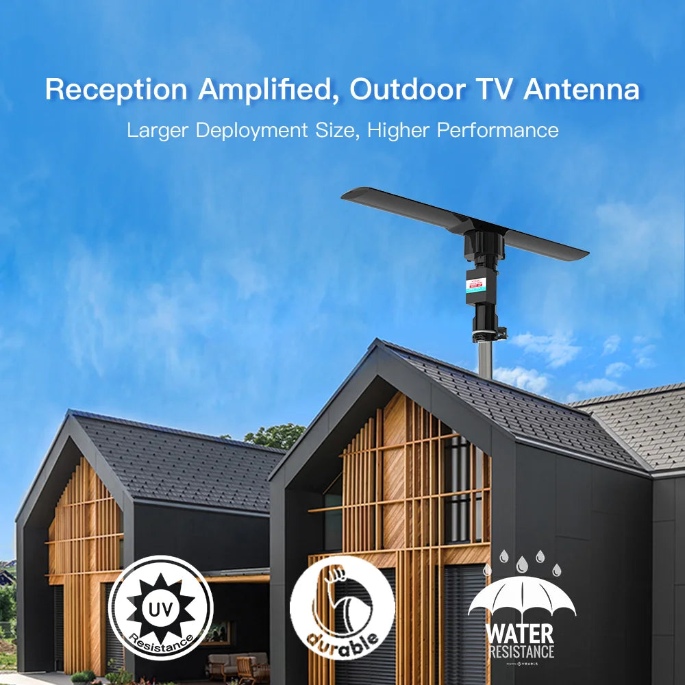 Military Style HD TV Antenna with 360° Remote Rotation