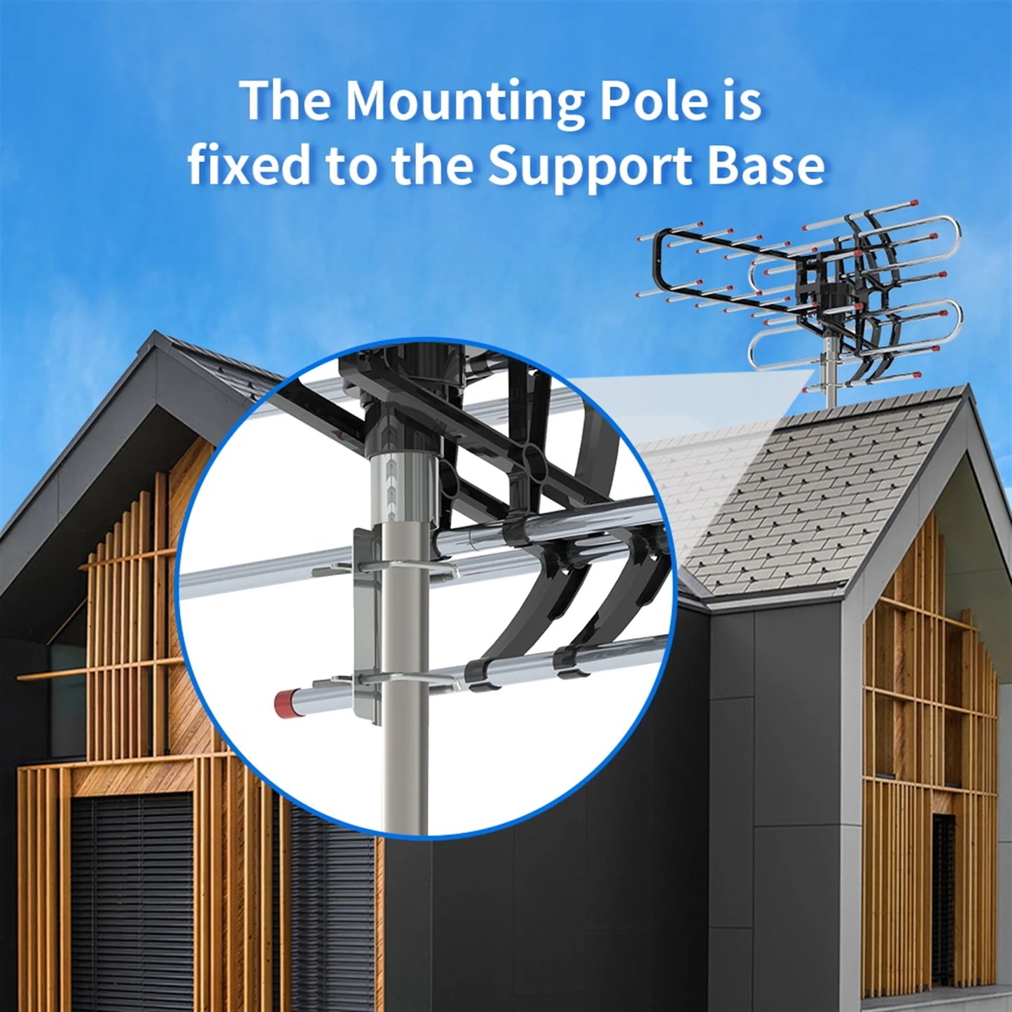 Outdoor TV Antenna with Signal Booster 150 Mile Range