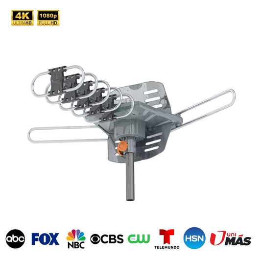 150 Mile Range Amplified Outdoor TV Antenna for Smart TV