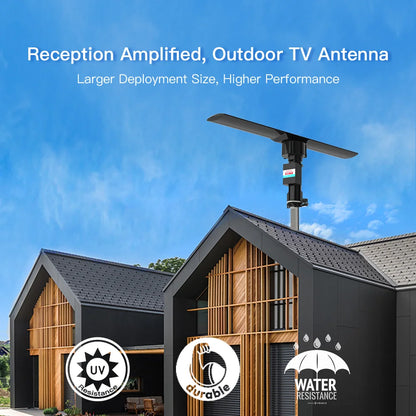 Military Style HD TV Antenna with 360° Remote Rotation