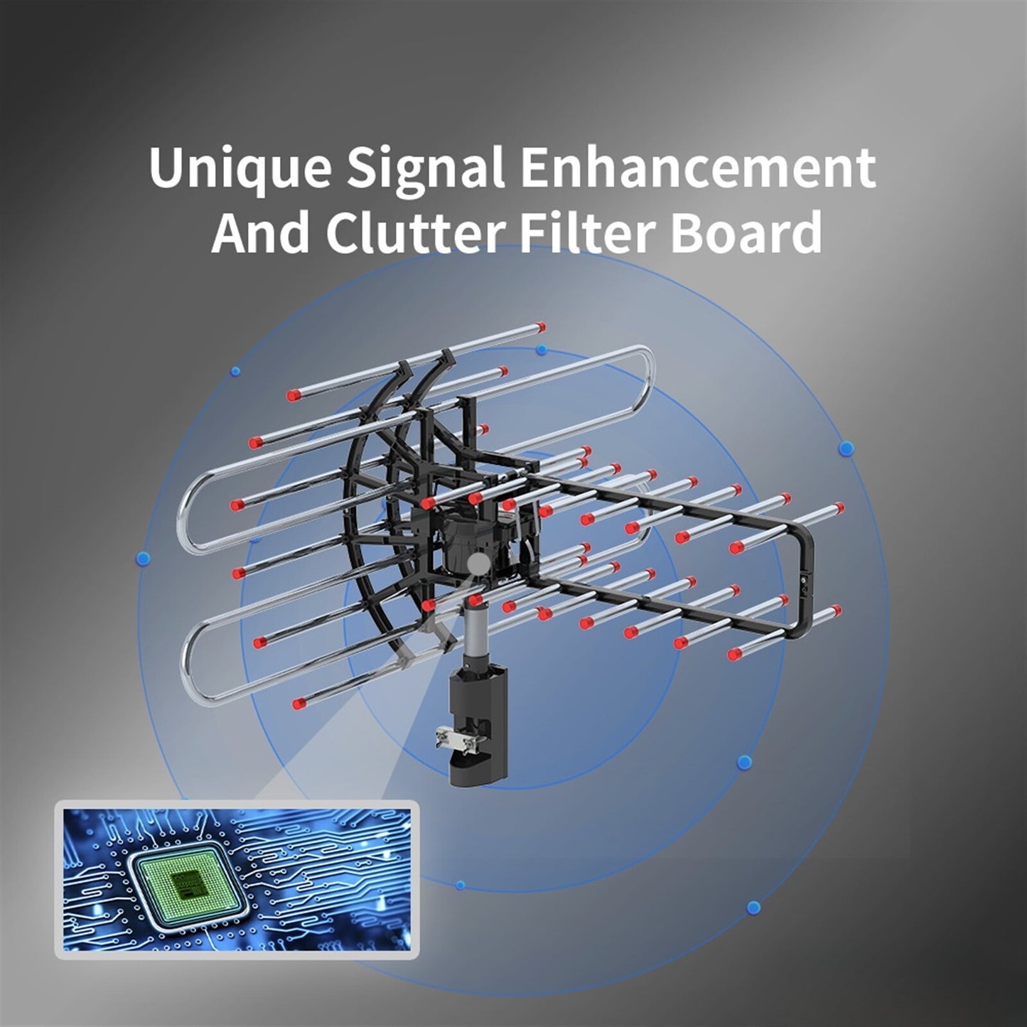 Outdoor TV Antenna with Signal Booster 150 Mile Range